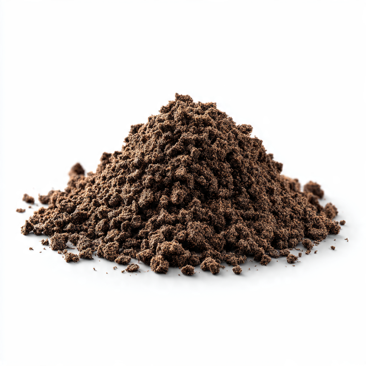 photorealistic image of goat manure pellets brown.png